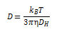 Stokes-Einstein equation—particle size