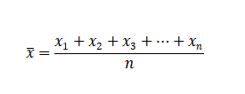 Calculation of the mean