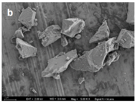SEM images of a common abrasive (zirconium oxide) having sharp edges - Bettersize