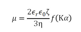 one can relate the electrophoretic mobility µ and its zeta potential ζ as per the formula