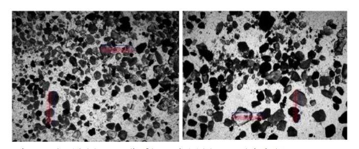 1200rpm (left) and 1100rpm (right) cement image under 4X objective