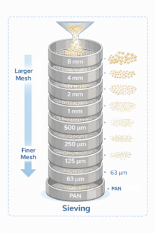Typical sieving workflow for sediment analysis